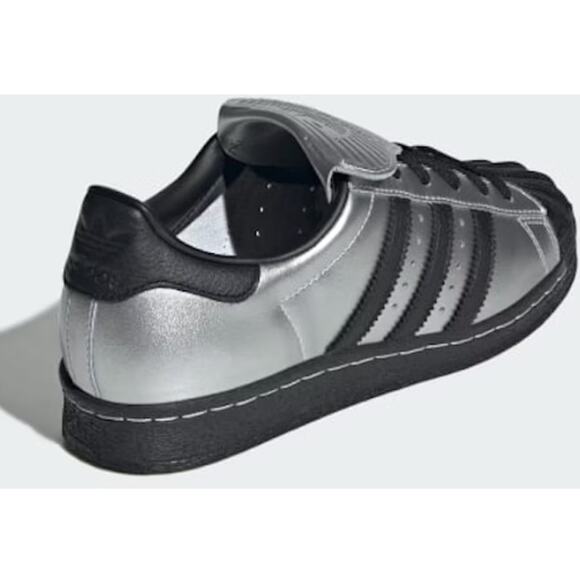 Adidas Superstar 82, Metallic Silver/Black, W9.5, New in Box - Picture 4 of 4